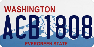 WA license plate ACB1808