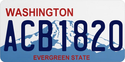 WA license plate ACB1820
