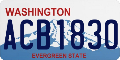 WA license plate ACB1830