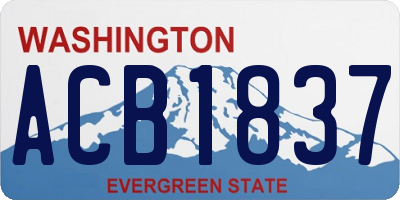 WA license plate ACB1837