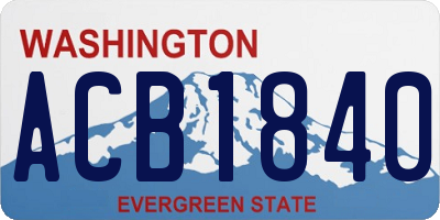 WA license plate ACB1840