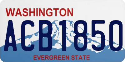 WA license plate ACB1850