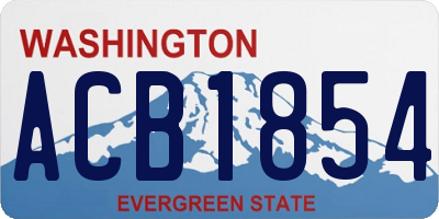 WA license plate ACB1854