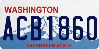 WA license plate ACB1860