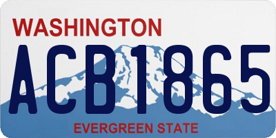 WA license plate ACB1865