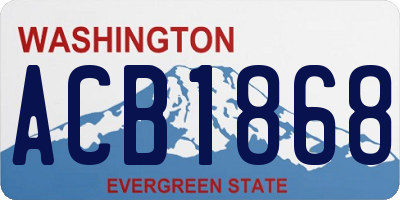 WA license plate ACB1868