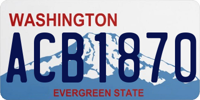 WA license plate ACB1870