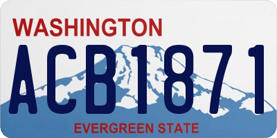 WA license plate ACB1871
