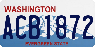 WA license plate ACB1872