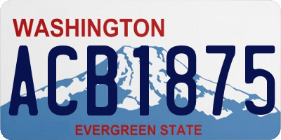 WA license plate ACB1875