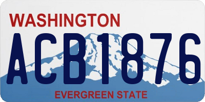 WA license plate ACB1876