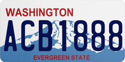 WA license plate ACB1888