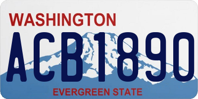 WA license plate ACB1890