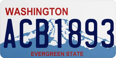 WA license plate ACB1893