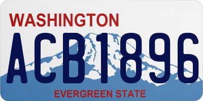 WA license plate ACB1896