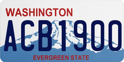 WA license plate ACB1900