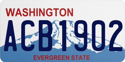 WA license plate ACB1902