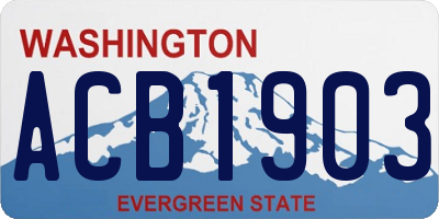 WA license plate ACB1903