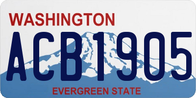 WA license plate ACB1905