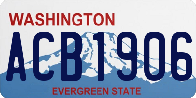WA license plate ACB1906