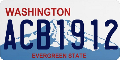 WA license plate ACB1912