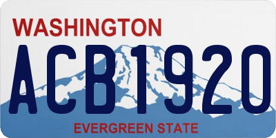 WA license plate ACB1920