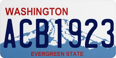 WA license plate ACB1923