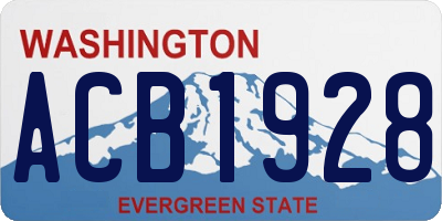 WA license plate ACB1928