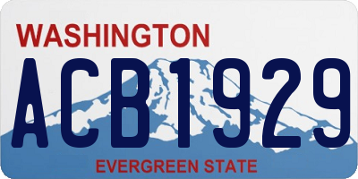 WA license plate ACB1929