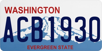 WA license plate ACB1930