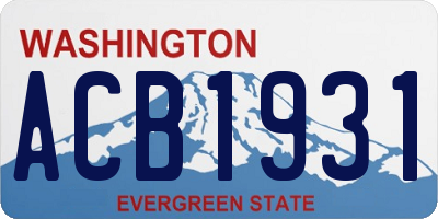 WA license plate ACB1931