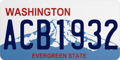 WA license plate ACB1932