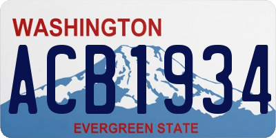 WA license plate ACB1934