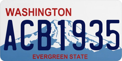 WA license plate ACB1935