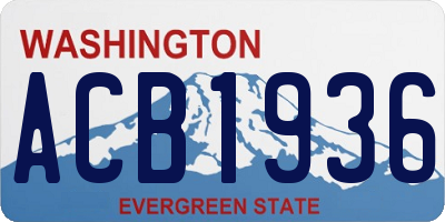 WA license plate ACB1936
