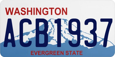 WA license plate ACB1937