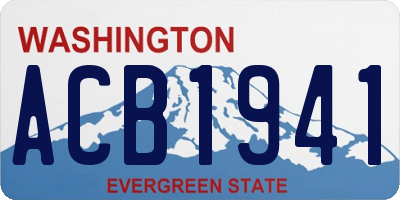 WA license plate ACB1941