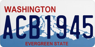 WA license plate ACB1945