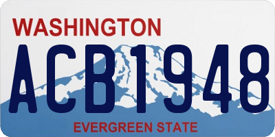 WA license plate ACB1948