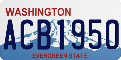 WA license plate ACB1950
