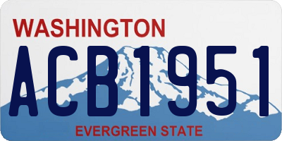 WA license plate ACB1951
