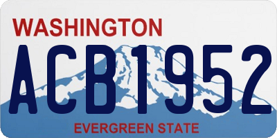 WA license plate ACB1952