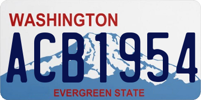 WA license plate ACB1954