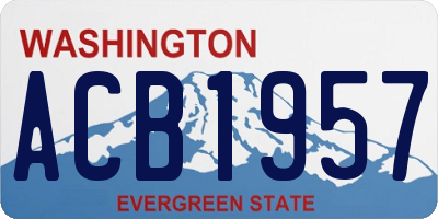 WA license plate ACB1957