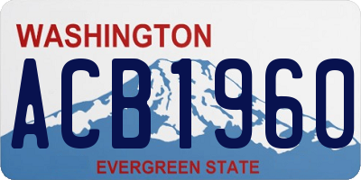 WA license plate ACB1960