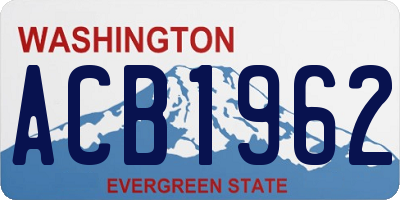 WA license plate ACB1962