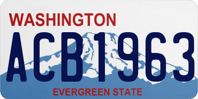 WA license plate ACB1963