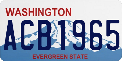 WA license plate ACB1965
