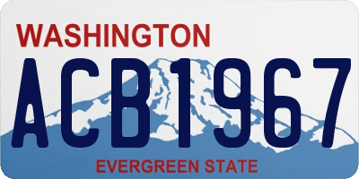 WA license plate ACB1967