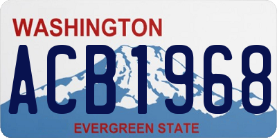 WA license plate ACB1968